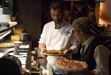 Chef Mehdi Lahlou with a server at Station 4 in Southwest