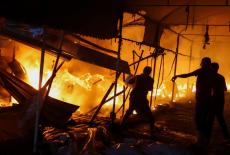 Israeli strike on tents sheltering displaced people, amid the Israel-Hamas conflict, in Deir Al-Balah