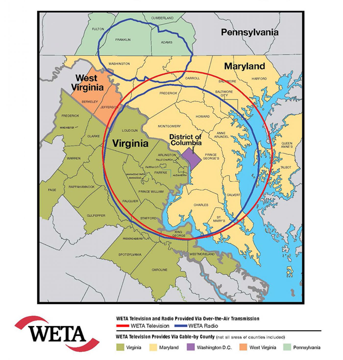 WETA Broadcast Coverage