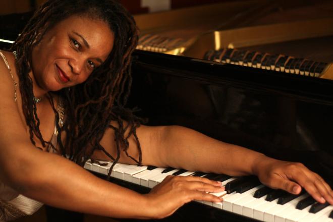 Dr. Karen Walwyn at her piano