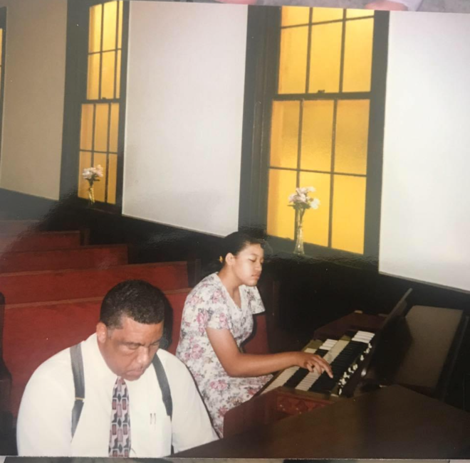 Michelle Bradley with her father